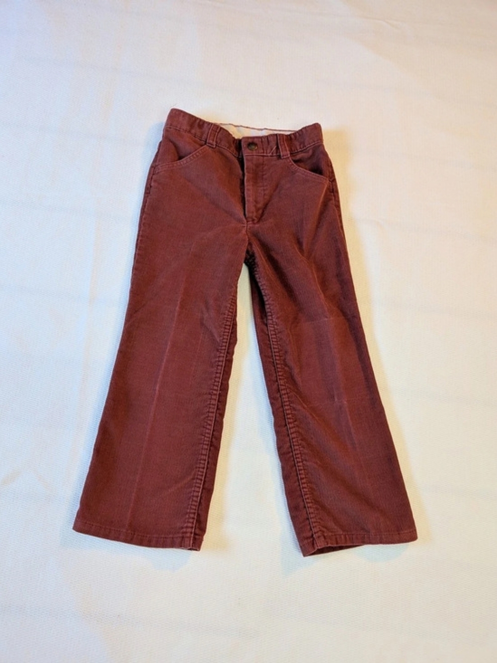 Vintage 1970s Winnie the Pooh Corduroy Bell Bottoms Size 6 Sears Disney Rust